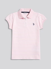 Różowy - U.S. Polo Assn Striped Polo Shirt - Obraz 7 z 8