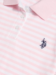 Różowy - U.S. Polo Assn Striped Polo Shirt - Obraz 8 z 8