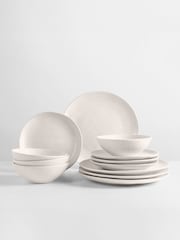 Broste Copenhagen 12 Piece Cream Nordic Dinnerware Set - Image 3 of 4
