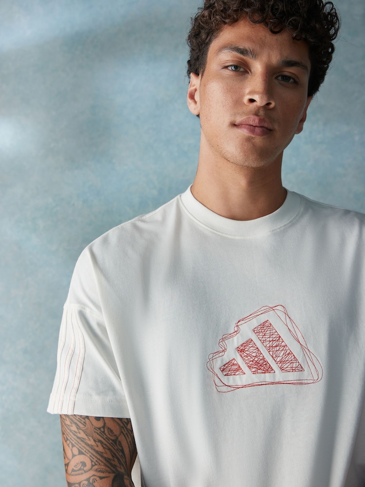 adidas White All SZN 100% Cotton T-Shirt - Image 6 of 6