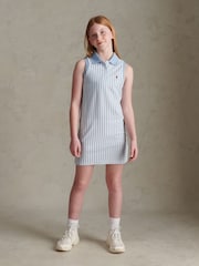 U.S. Polo Assn Blue Stripe Sleeveless Polo Dress - Image 1 of 5