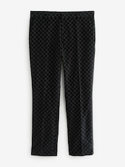 Black Slim Jacquard Tuxedo Suit Trousers - Image 5 of 9