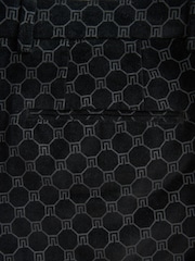 Black Slim Jacquard Tuxedo Suit Trousers - Image 6 of 9