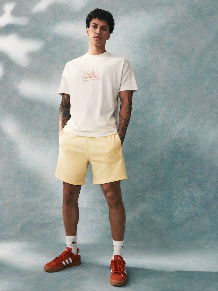 adidas Yellow 100% Cotton All SZN Shorts - Image 2 of 5