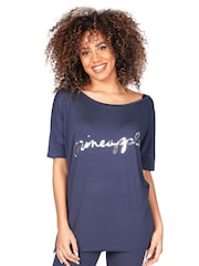 Pineapple Blue Loose Fit Jersey T-Shirt - Image 1 of 4