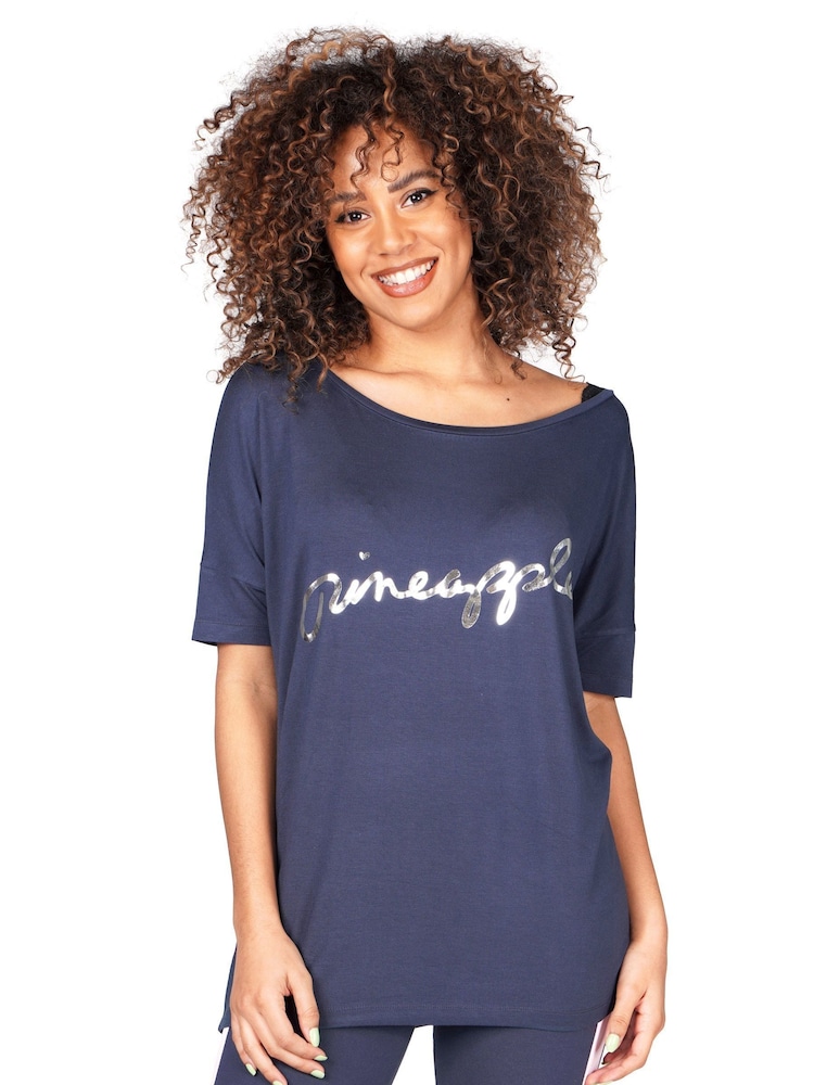 Pineapple Blue Loose Fit Jersey T-Shirt - Image 1 of 4