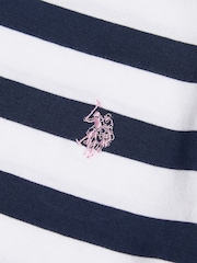 U.S. Polo Assn Blue Striped Cold Shoulder T-Shirt - Image 6 of 6