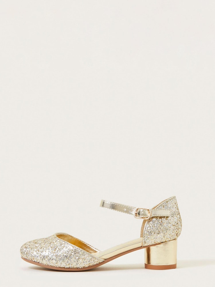 Monsoon Gold Glitter Two Part Heels - Image 2 of 3