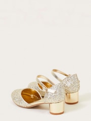 Monsoon Gold Glitter Two Part Heels - Image 3 of 3