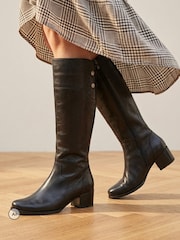 Jones Bootmaker Black Leather Rachel1 Small Calf Fit Long Boots - Image 1 of 6