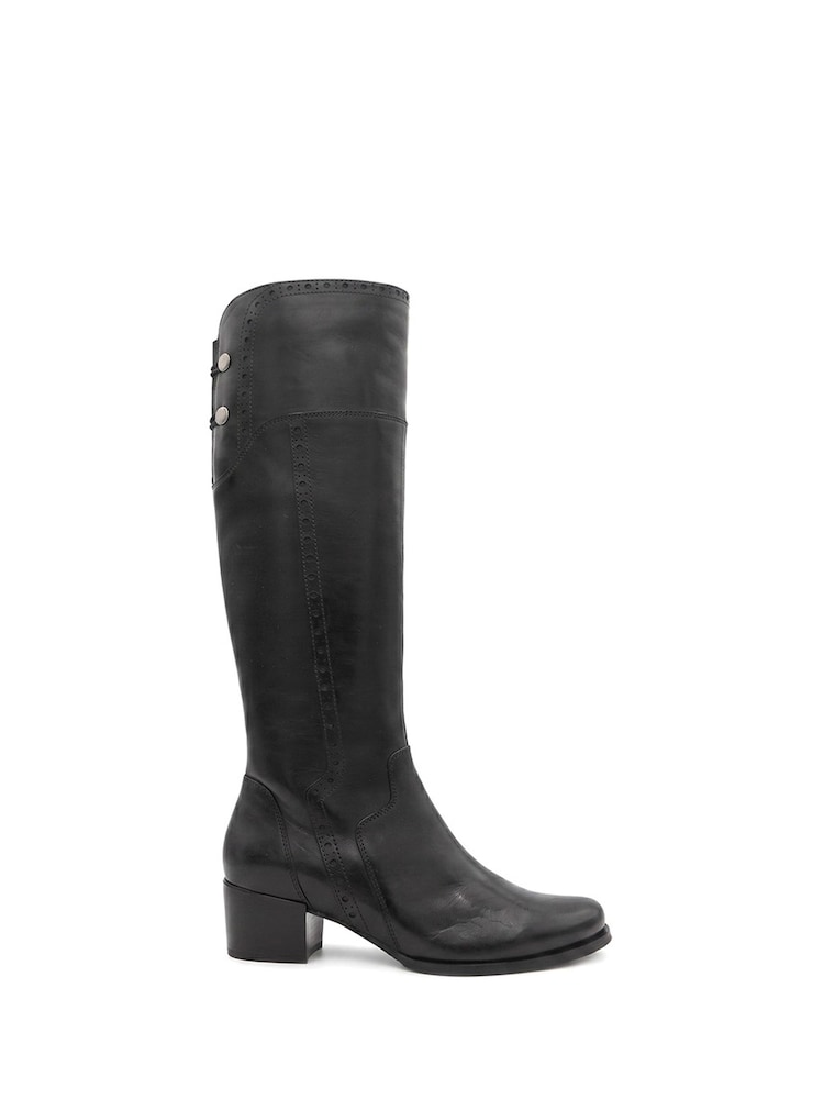 Jones Bootmaker Black Leather Rachel1 Small Calf Fit Long Boots - Image 2 of 6 Jones Bootmaker Black Leather Rachel1 Small Calf Fit Long Boots - Image 2 of 6