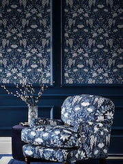 Laura Ashley Dark Seaspray Parterre A4 Wallpaper Sample - Image 1 of 2