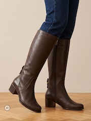 Jones Bootmaker Brown Dancer Premium Leather Calf-Length Boots - Image 1 of 6