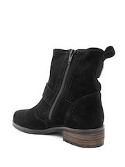 Jones Bootmaker Black Suede Maribel Buckle-Detailed Leather Boots - Image 4 of 6
