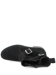 Jones Bootmaker Black Suede Maribel Buckle-Detailed Leather Boots - Image 5 of 6