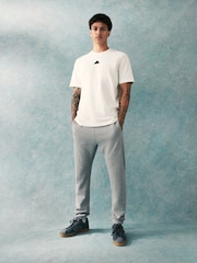 adidas Grey Light All Season French Terry Regular Tapered 100% Cotton Joggers - Image 3 of 6