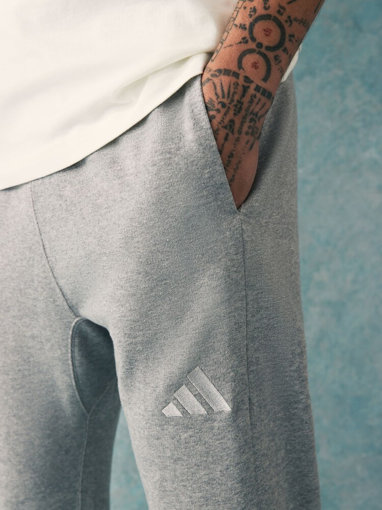 adidas Grey Light All Season French Terry Regular Tapered 100% Cotton Joggers - Image 5 of 6