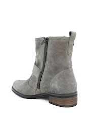 Jones Bootmaker Taupe Suede Maribel Buckle-Detailed Leather Boots - Image 4 of 6