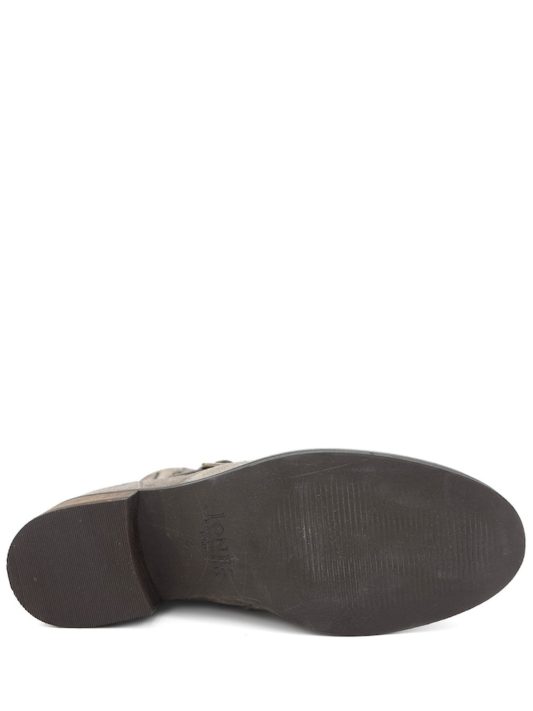 Jones Bootmaker Taupe Suede Maribel Buckle-Detailed Leather Boots - Image 6 of 6 Jones Bootmaker Taupe Suede Maribel Buckle-Detailed Leather Boots - Image 6 of 6