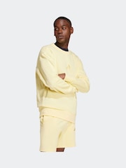 adidas Yellow ALL SZN French Terry Crew 100% Cotton Sweatshirt - Image 5 of 8