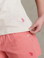 U.S. Polo Assn Grey Floral Graphic Puff Sleeve T-Shirt - Image 5 of 7