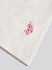 U.S. Polo Assn Grey Floral Graphic Puff Sleeve T-Shirt - Image 7 of 7