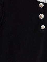 River Island Black Poplin Sleeve Hybrid Top - Image 6 of 6