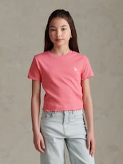 U.S. Polo Assn Pink Lettuce Hem T-Shirt - Image 1 of 6