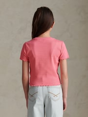 U.S. Polo Assn Pink Lettuce Hem T-Shirt - Image 4 of 6