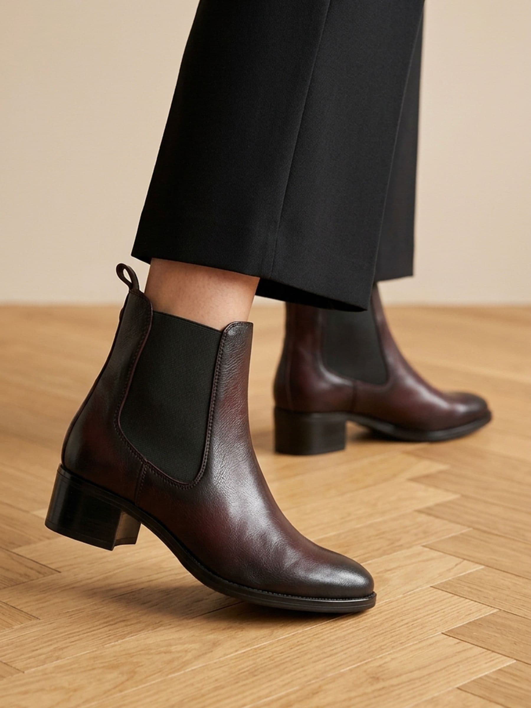 Jones Bootmaker Women's Burgundy Karlee Slip-In Ankle Boots - Karlee / 327 776 Size 7 Leather - Image 2