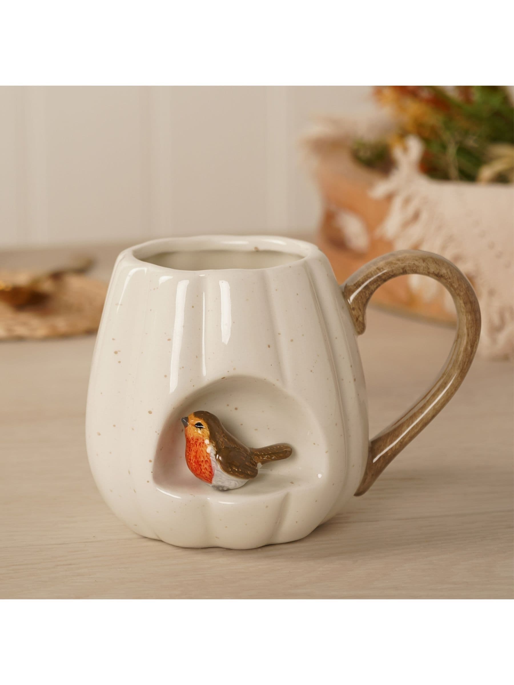Country Living Unisex White Robin Insert Mug