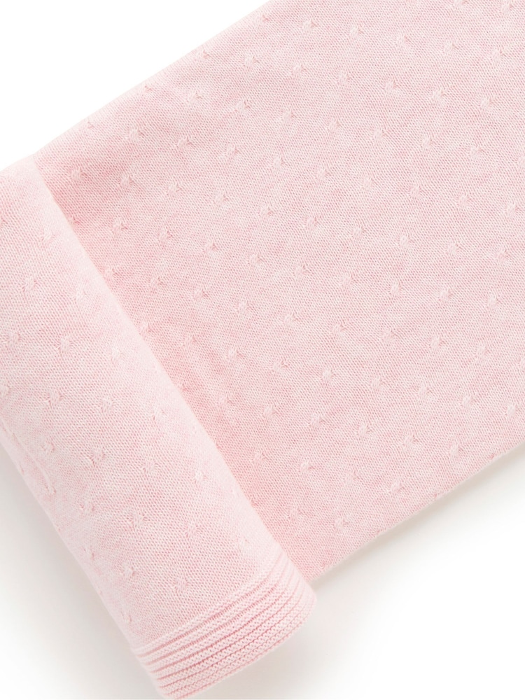 Purebaby Pink Essentials Blanket - Image 2 of 2