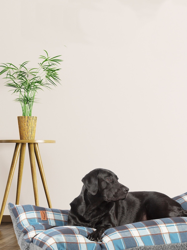 FatFace Blue Fleece Check Medium 100% Cotton Duvet Cover - Image 1 of 3