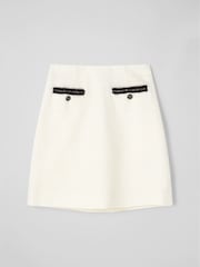 LK Bennett Cream Charlee Cotton Blend Tweed Skirt - Image 4 of 4