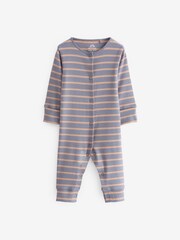 Purple Stripe Ribbed Rompersuit - Image 1 of 1