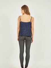 Yumi Blue Sequin Vest Top - Image 2 of 4