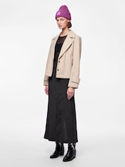 PIECES Black Pinstripe Tailored Midi Skirt - Image 4 of 6