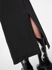 PIECES Black Pinstripe Tailored Midi Skirt - Image 5 of 6