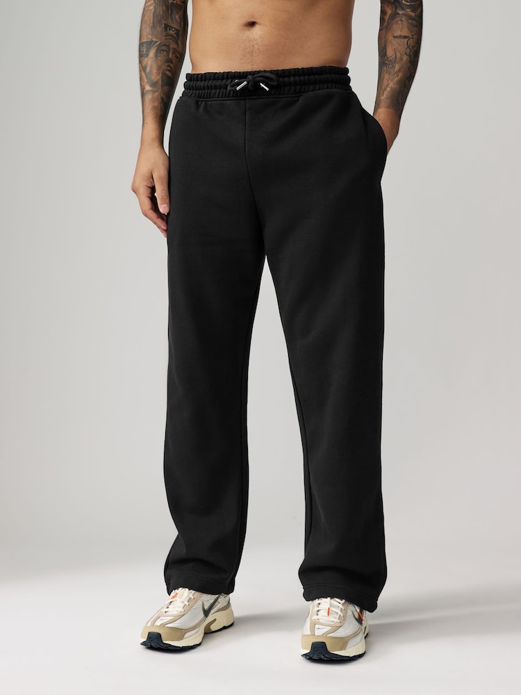 Black Relaxed Fit Cotton Rich Jersey Joggers - Image 1 of 8