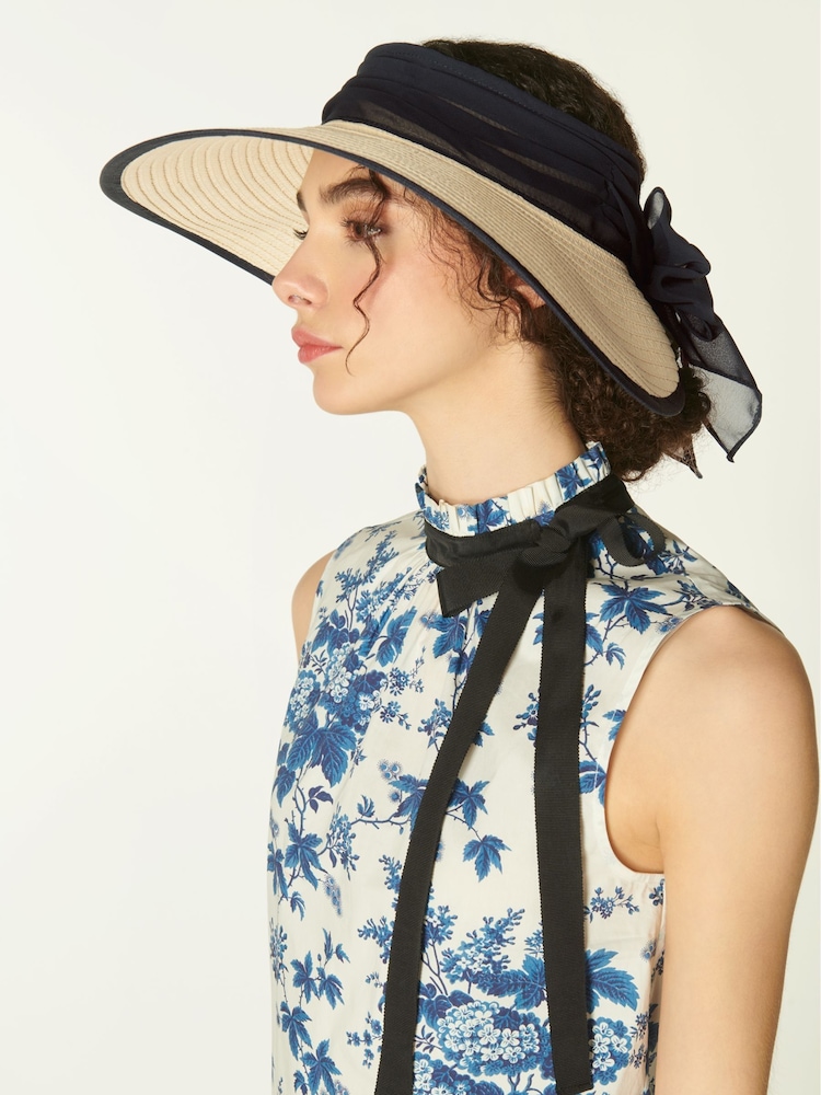LK Bennett Natural Rosemary Large Straw Visor Hat - Image 1 of 3