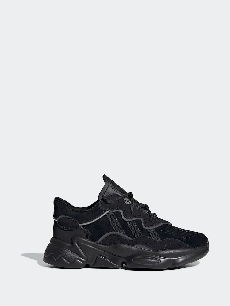 adidas Originals Black Ozweego Trainers - Image 1 of 10