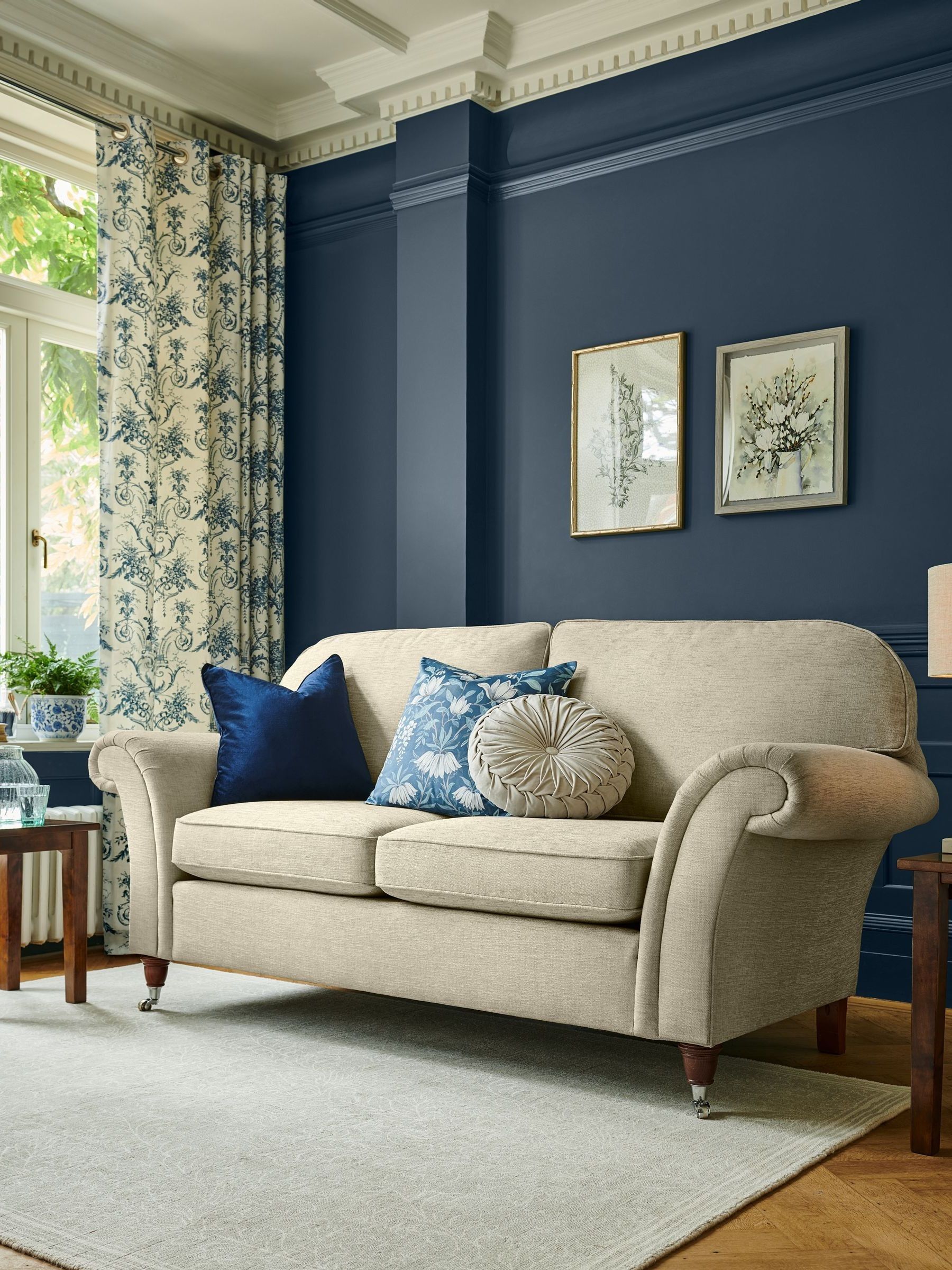 Buy Laura Ashley Blue Seaspray Square Parterre Printed Cushion