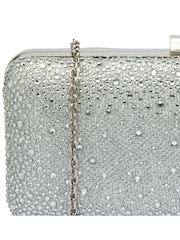 Lotus Silver Clutch Bag with Chain - Image 4 of 4