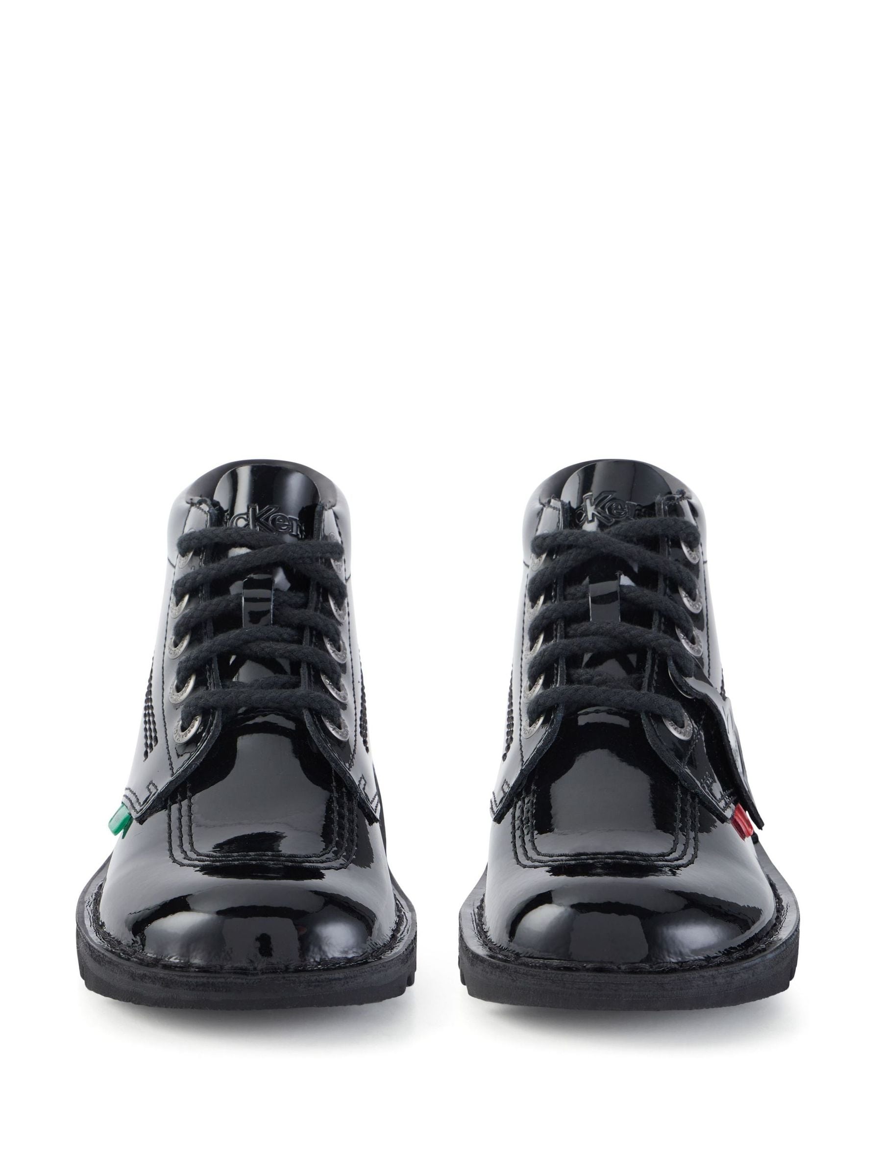 Kickers Black Womens Hi Patent Leather Shoes