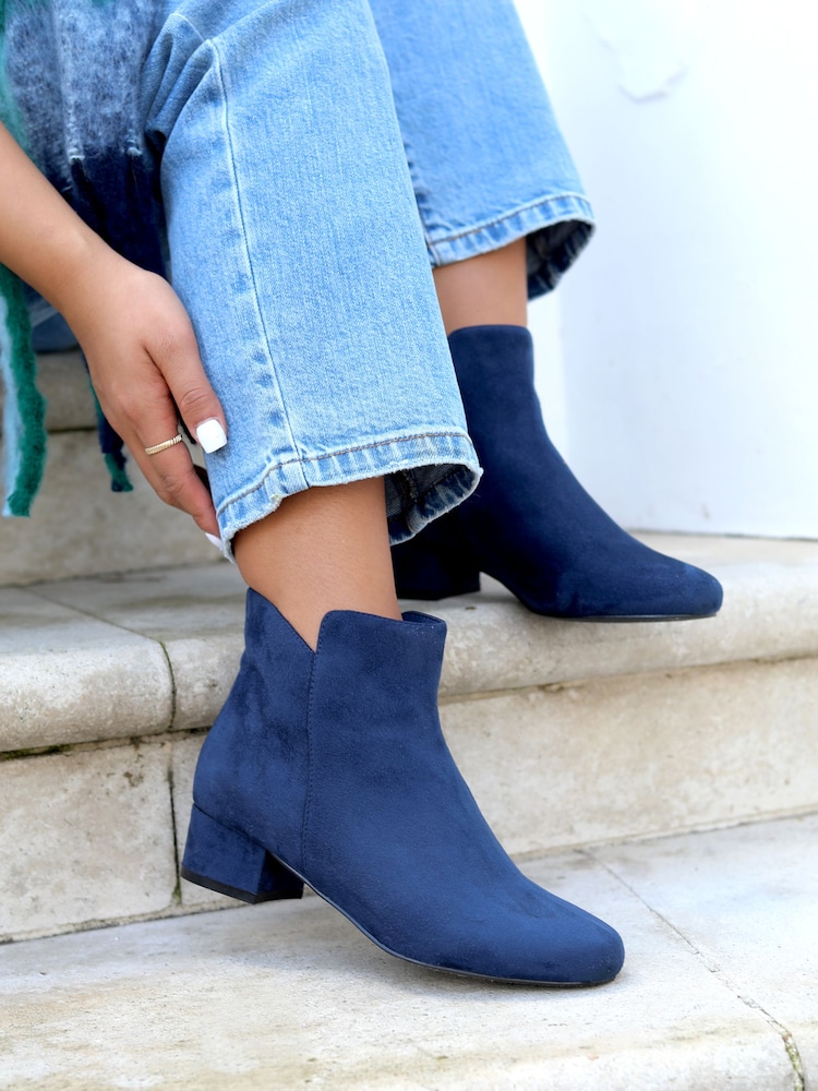 Linzi Blue Maggie Low Block Heeled Ankle Boots - Image 1 of 4