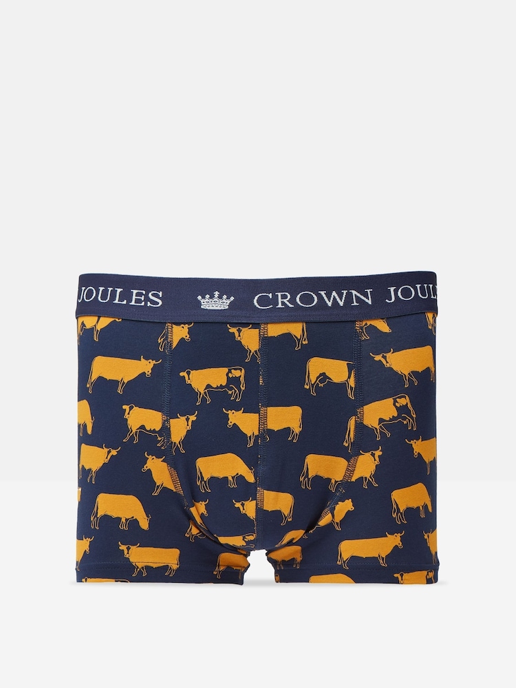 Laivasto/Keltainen - Joules Crown Joules Pack of Two Cotton Bokserit - Kuva 2 / 4