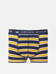 Laivasto/Keltainen - Joules Crown Joules Pack of Two Cotton Bokserit - Kuva 3 / 4