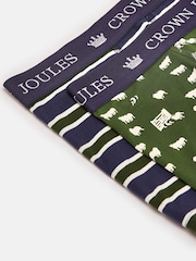 Vihreä/laivasto - Joules Crown Joules Pack of Two Cotton Bokserit - Kuva 4 / 4