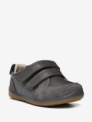 Grey Wide Fit (G) Touch Fastening Leather First Walker Baby Shoes - Image 2 of 5