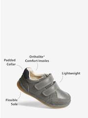 Grey Wide Fit (G) Touch Fastening Leather First Walker Baby Shoes - Image 5 of 5